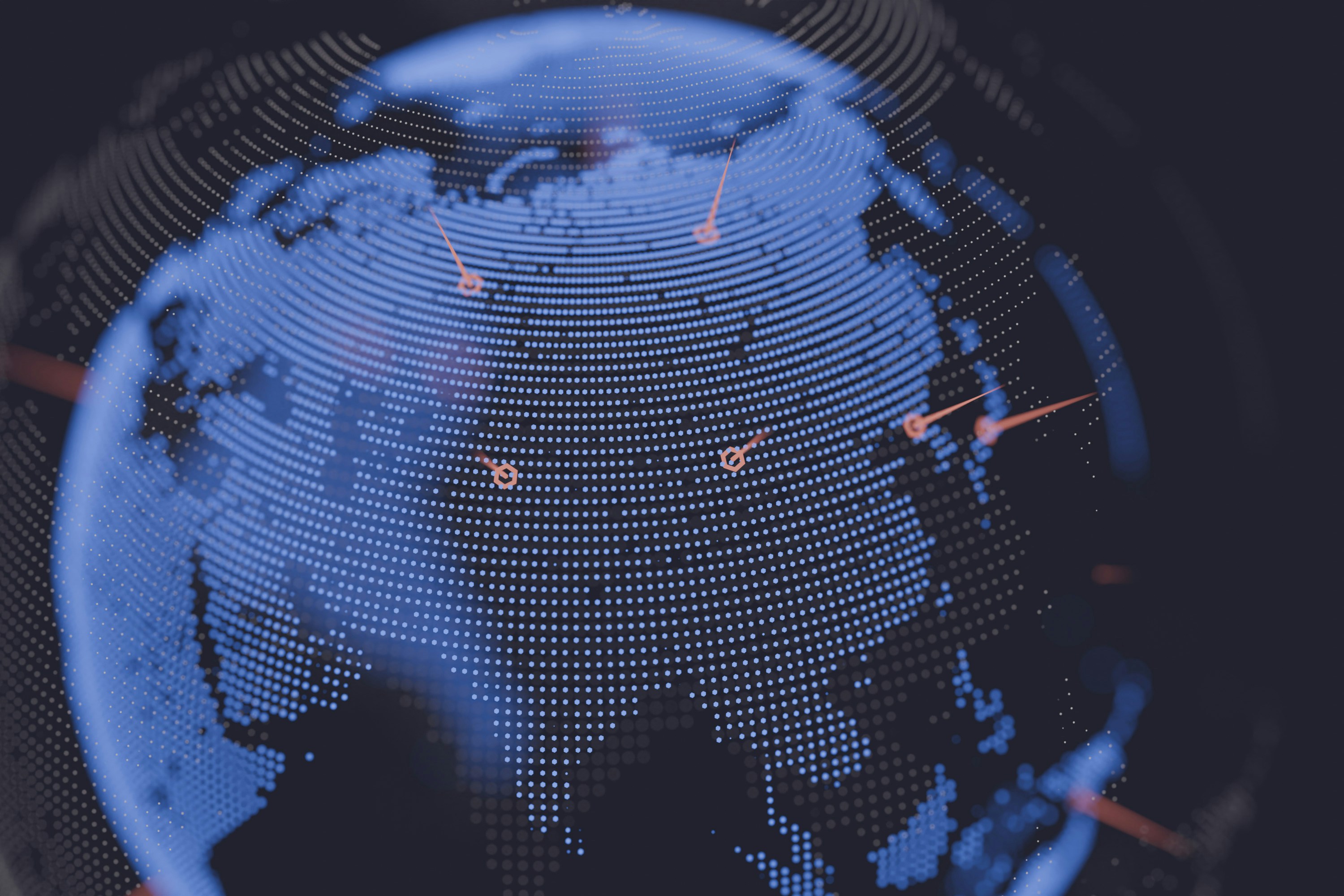Digital globe with spatial intelligence network